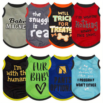 8pcs Lightweight Stylish Dog Shirts - Perfect For Pet Outdoor Playing
