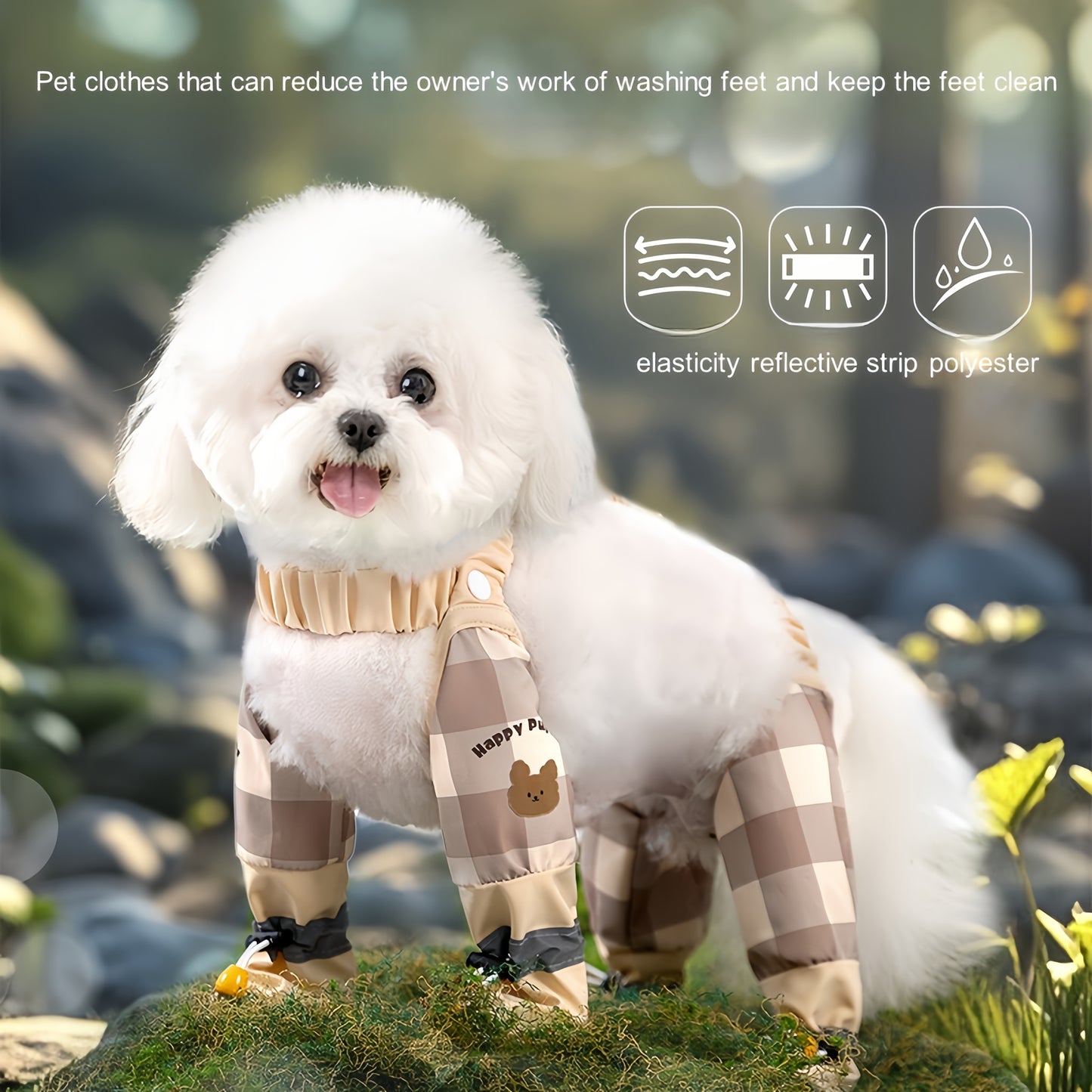 Spring\u002FSummer Dog Outing Foot Pants Bagel Maldor Bear Four-Foot Pants No-Dirt-Free Pet Dog Clothes