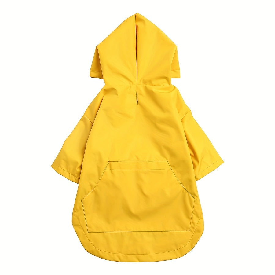 Dog Raincoat Waterproof with Zipper and Hood Adjustable Neck Drawstring