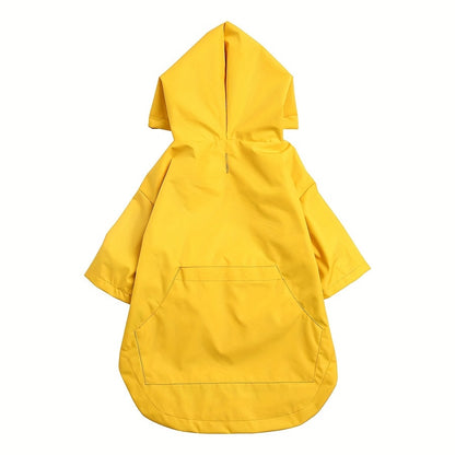 Dog Raincoat Waterproof with Zipper and Hood Adjustable Neck Drawstring