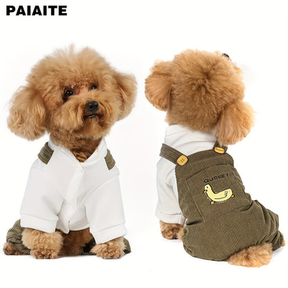 Vibrant Duck Print Dog Jumpsuit - Soft, Breathable, and Comfortable Pet Outfit for Small to Large Breeds, Perfect for Casual Daily Wear, Special Occasions, and Photo Shoots - Adorable Designer Dog Clothes for Stylish Pets