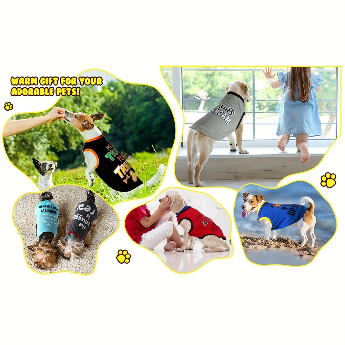 8pcs Lightweight Stylish Dog Shirts - Perfect For Pet Outdoor Playing