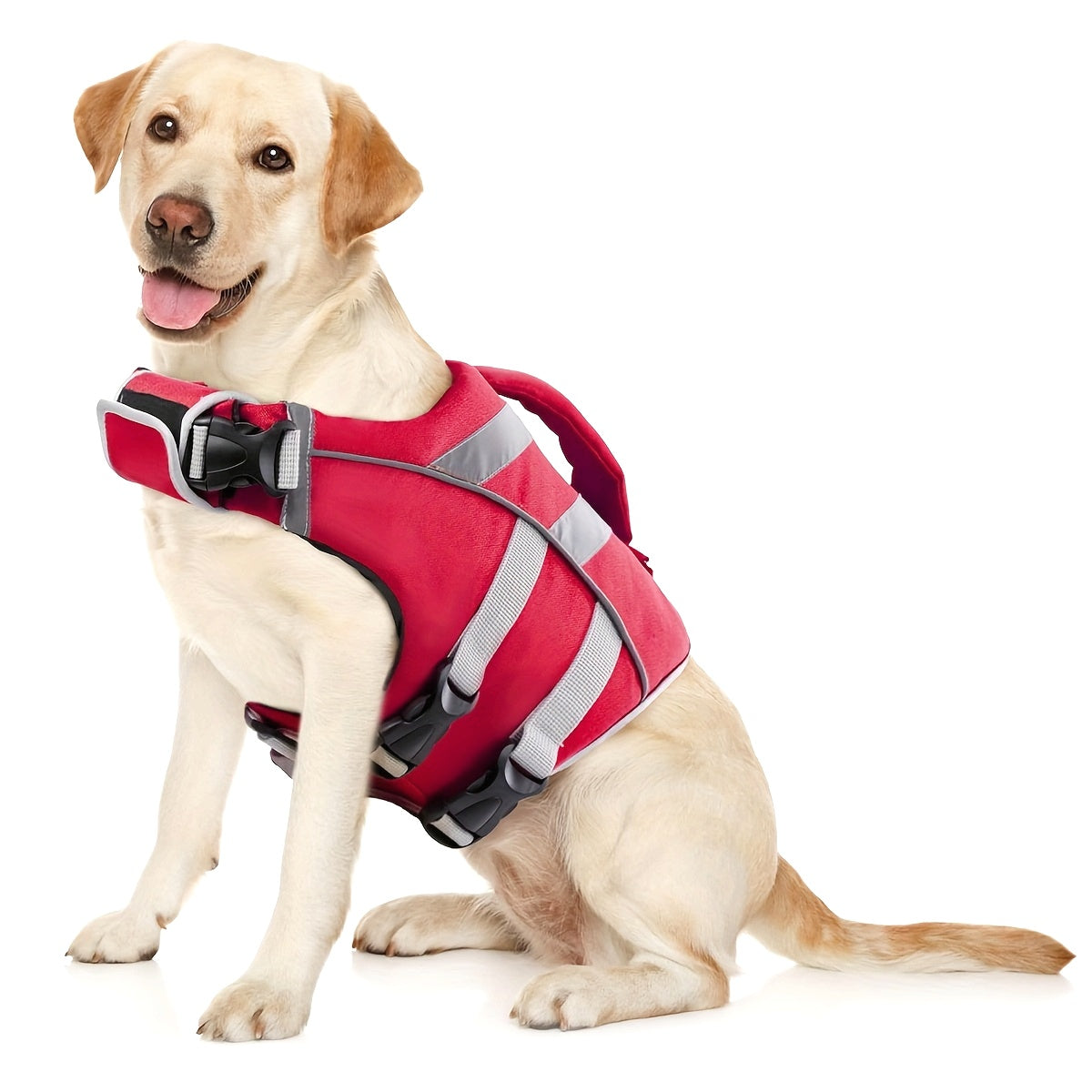 Ultimate Water Safety Companion - Reflective, Adjustable, and Durable Pet Life Jacket with Handle and D-Ring, Easy-On\u002FEasy-Off Closure, and Hand Washable Design for Small, Medium, and Large Breeds - Prioritize Your Pet's Safety and Comfort