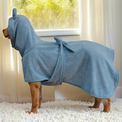 1pc, 2 colors and 7 sizes available. Cute bear ear pet bathrobe with hood, absorbent and soft for warmth. Suitable for small to medium-sized dogs like Maltese, Teddy, Poodle, Shih Tzu, Beagle, Golden Retriever, Labrador, and Doberman