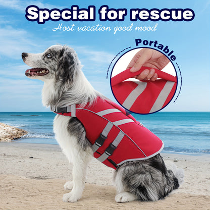 Ultimate Water Safety Companion - Reflective, Adjustable, and Durable Pet Life Jacket with Handle and D-Ring, Easy-On\u002FEasy-Off Closure, and Hand Washable Design for Small, Medium, and Large Breeds - Prioritize Your Pet's Safety and Comfort