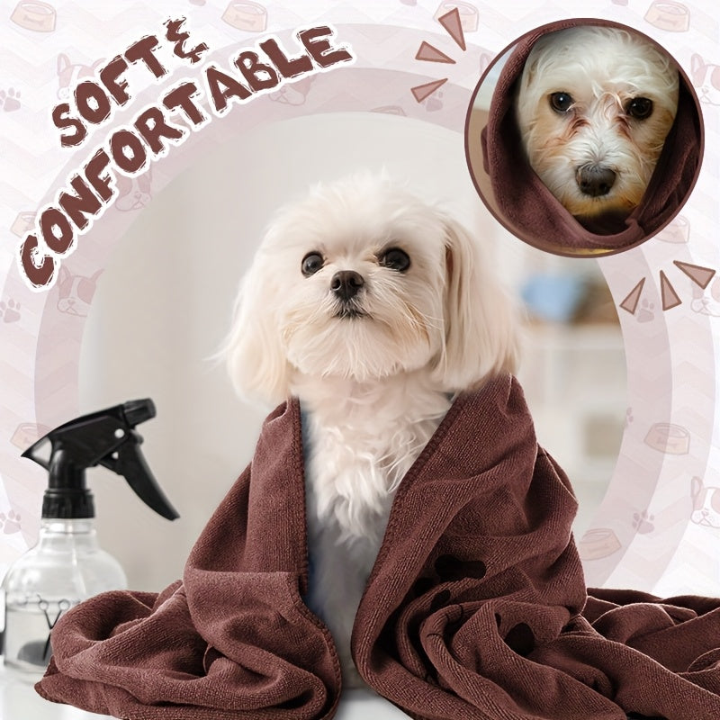 8pcs Brown Bulk Towels For Drying Dogs Cats Pet Towels Puppy Microfiber Quick Drying Dog Paw Bath Towel Pet Bathing Supplies Absorbent For Medium Dogs Pets (40 X 24 Inch)