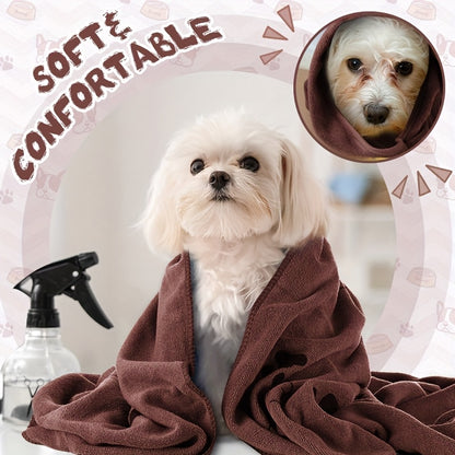 8pcs Brown Bulk Towels For Drying Dogs Cats Pet Towels Puppy Microfiber Quick Drying Dog Paw Bath Towel Pet Bathing Supplies Absorbent For Medium Dogs Pets (40 X 24 Inch)