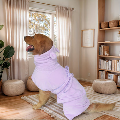 1pc, 2 colors and 7 sizes available. Cute bear ear pet bathrobe with hood, absorbent and soft for warmth. Suitable for small to medium-sized dogs like Maltese, Teddy, Poodle, Shih Tzu, Beagle, Golden Retriever, Labrador, and Doberman