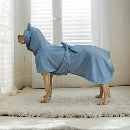 1pc, 2 colors and 7 sizes available. Cute bear ear pet bathrobe with hood, absorbent and soft for warmth. Suitable for small to medium-sized dogs like Maltese, Teddy, Poodle, Shih Tzu, Beagle, Golden Retriever, Labrador, and Doberman
