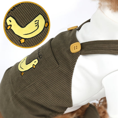 Vibrant Duck Print Dog Jumpsuit - Soft, Breathable, and Comfortable Pet Outfit for Small to Large Breeds, Perfect for Casual Daily Wear, Special Occasions, and Photo Shoots - Adorable Designer Dog Clothes for Stylish Pets